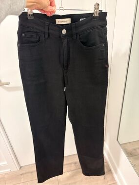 Warp + Weft Black Straight-Leg High-Rise Jeans size 26